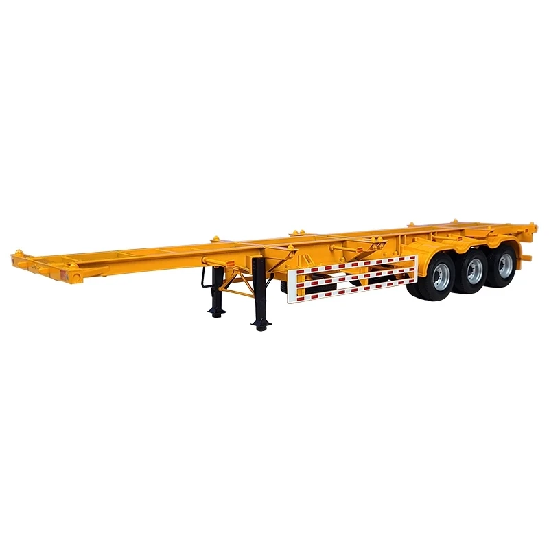 1:24 Scale Model Diecast Alloy Skeleton Truck Semi-trailer Freight Trailer ABS Container Toys Collection Display For Fans Gift