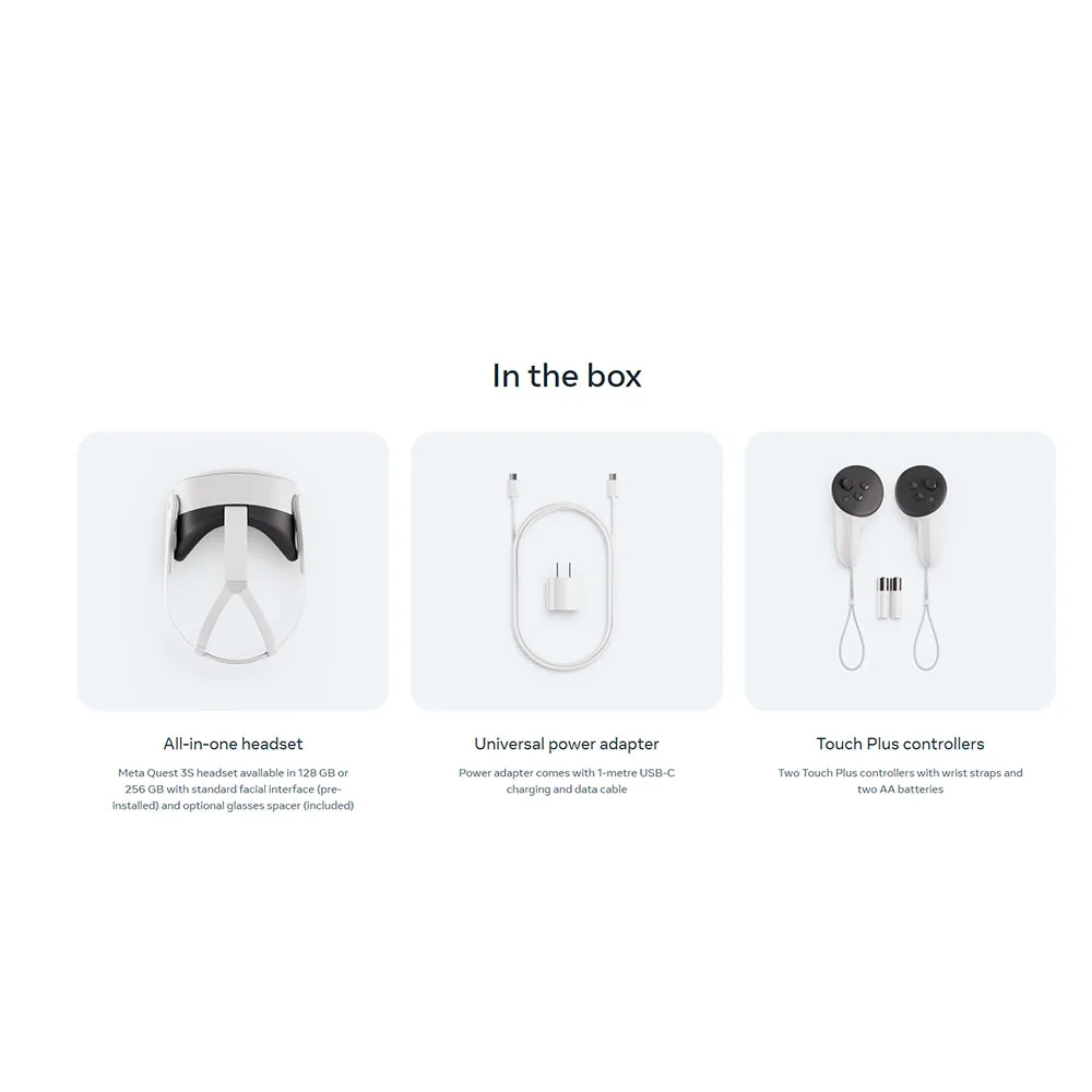 نظارات ذكية ميتا كويست 3S سماعة الواقع الافتراضي نظارات الواقع الافتراضي ثلاثية الأبعاد مع ذاكرة وصول عشوائي 8 جيجابايت 128 جيجابايت 256 جيجابايت ذاكرة قراءة فقط لألعاب الترفيه