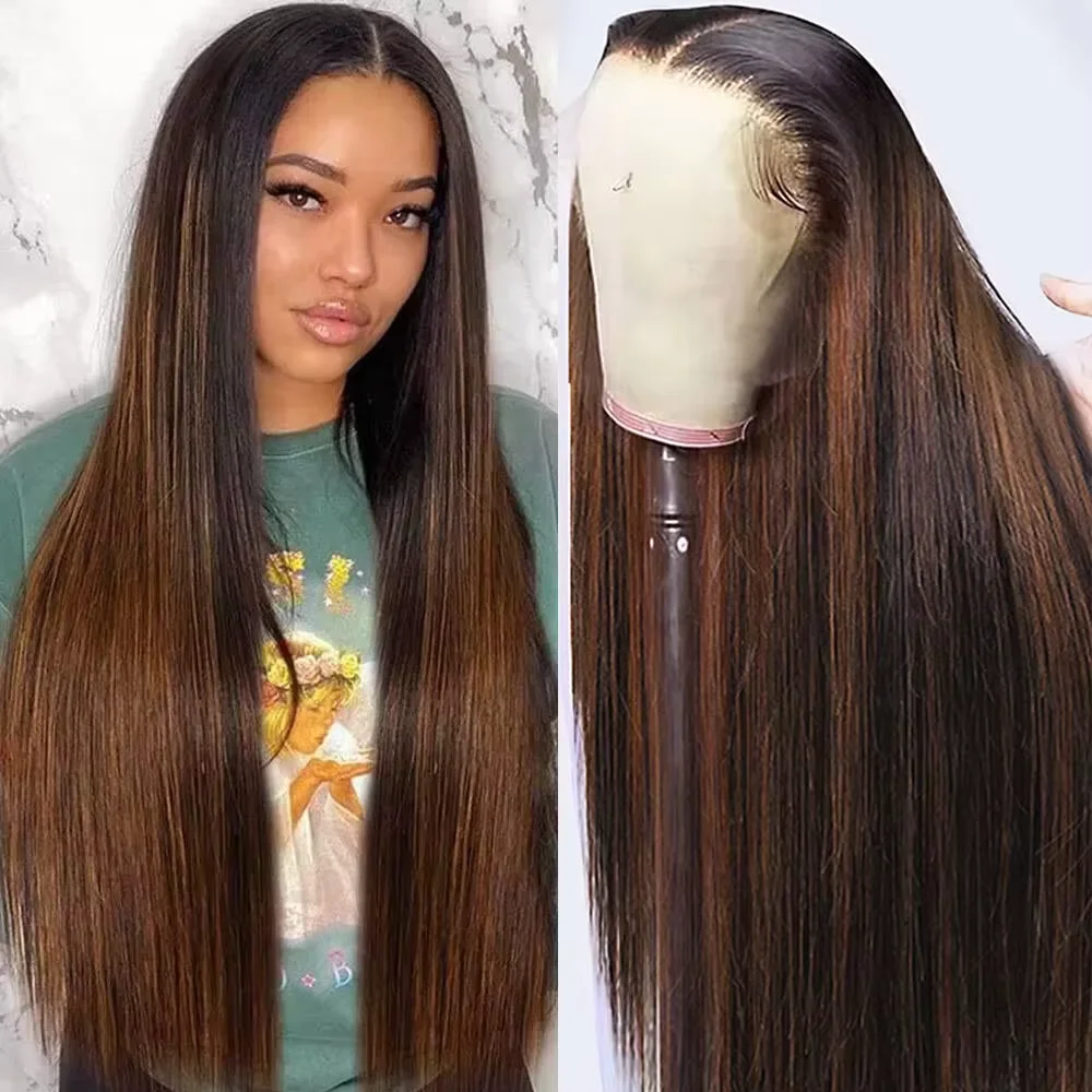 

Fashion Straight Lace Front Wig 13x6 HD Transparent Lace FB30 Highlight 200 Density Pre Plucked Long Silky Hair Shiny Smooth 18-46 Inch