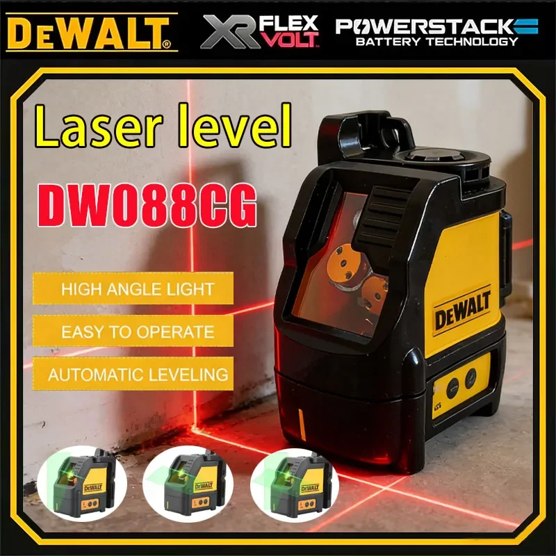 

Лазерный уровень DEWALT DW088CG, 2 линии, высокоточный, с зеленым лучом, автоматическое выравнивание, перезаряжаемый, портативный