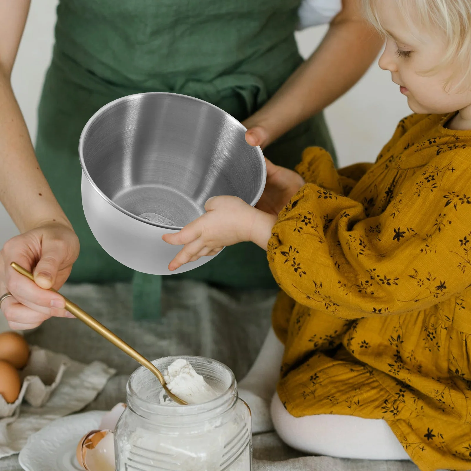 مجموعة خلط من الفولاذ المقاوم للصدأ لإعداد الطعام، مستلزمات المطبخ، سلطة عجين الخبز، وعاء عميق مضاد للانزلاق، حافة ملفوفة، سعة كبيرة #3