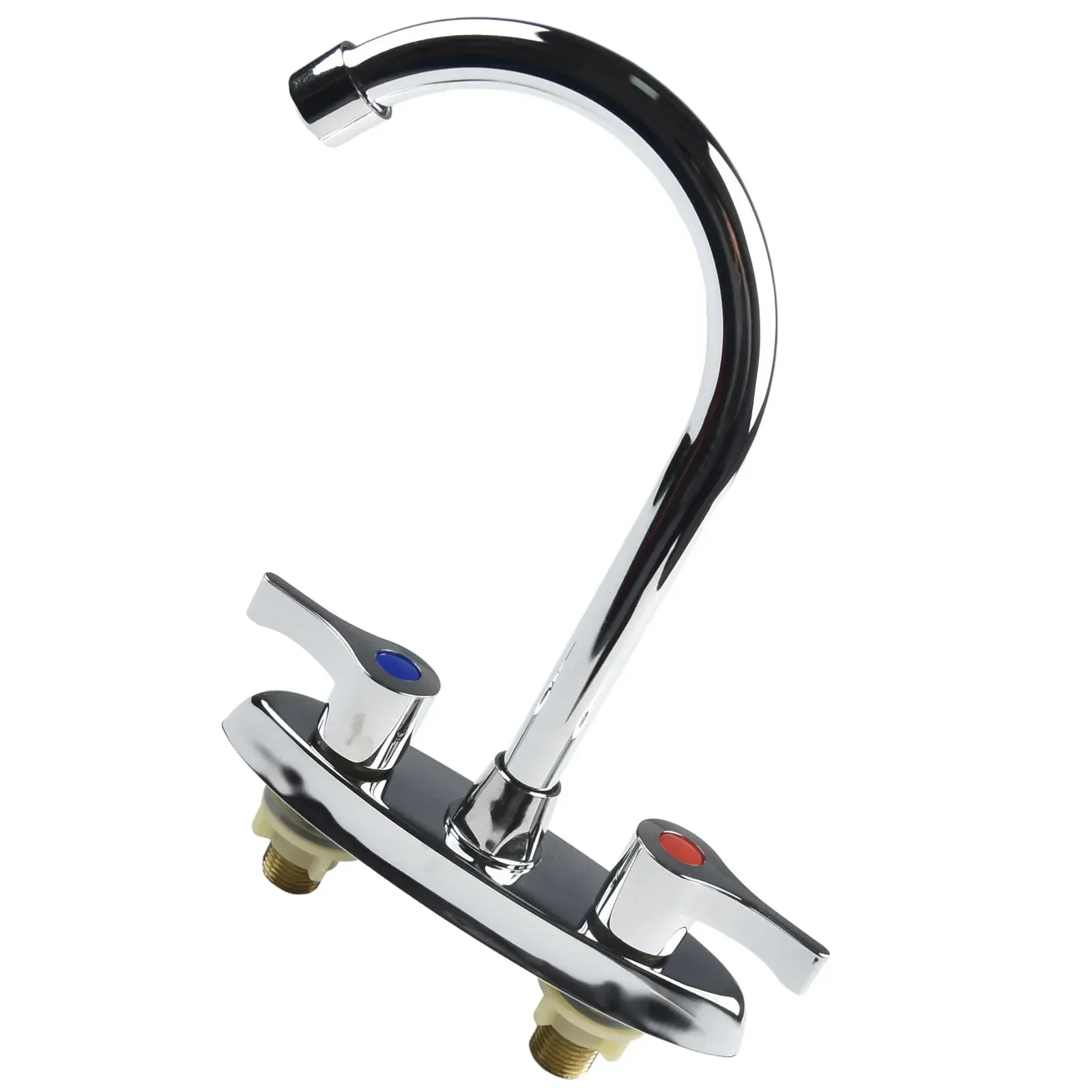 

Смеситель для раковины, двойные ручки, элегантная форма, латунь, раковина для ванной комнаты, горячая и холодная, керамическая катушка, удобная и практичная