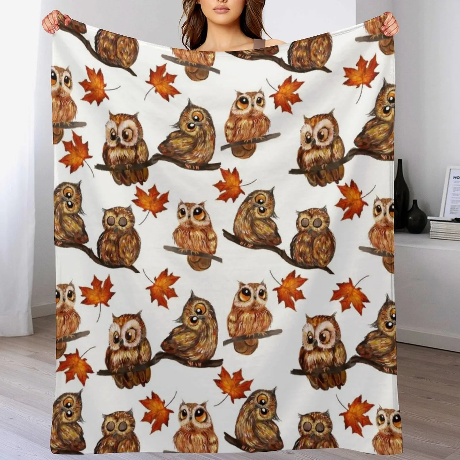 

owl Throw Blanket Cozy Napping Blanket Gift for Mom Dad