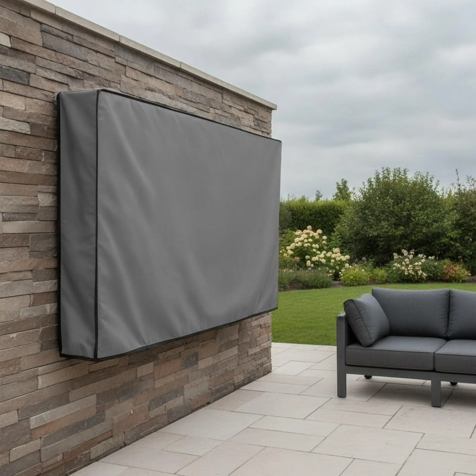 Funda para TV de Exterior, Tela Oxford 600D, Impermeable, Protector de Televisión para Patio, para Pantallas de 32, 43 y 55 Pulgadas Montadas en la Pared, a Prueba de Polvo y Lluvia