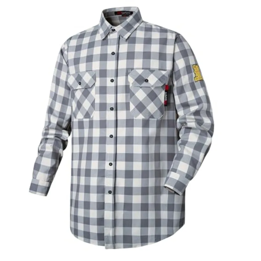 

Мужские огнестойкие рубашки FR 7oz, класс CAT2, для сварки, 100% хлопок, огнеупорные, размер 3X