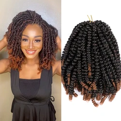 Full Star Synthetic Hair Extension Spring Twist Crochet Braids 8 Inch Bomb Twist Black Ombre Red Blue Purple Color Passion Twist