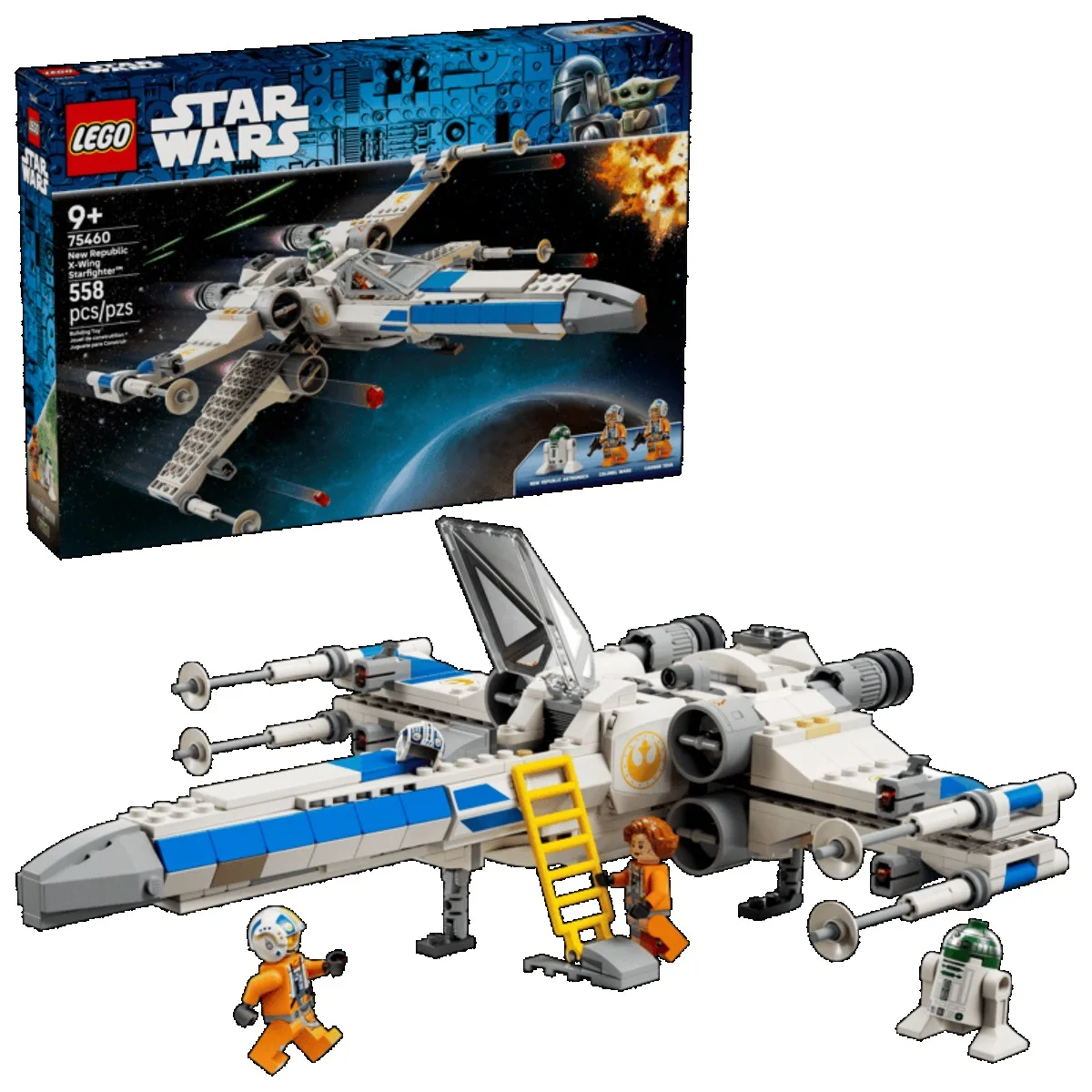 LEGO ®   Guerra de las Galaxias ™   Nuevo Juguete de Construcción LEGO Starfighter X-Wing de la República 75460 STARSHIP 3 ®   GUERRAS ESTELARES ™   Personajes para Niños, 558 Piezas