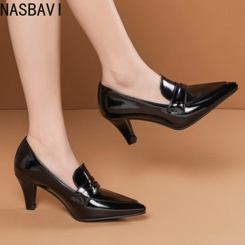 

Elegant Black High Heels Women's Pumps Dress Shoes Fashion Point Heeled Party Office Footwear Shoes Ladies Comfortable Big Size