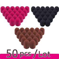 50pcs Nail Sanding Caps With Rubber Gel Polish Remover Nail Drill Bit Mill Grinding Sand Cap Pedicure Tool for Manicure Machine