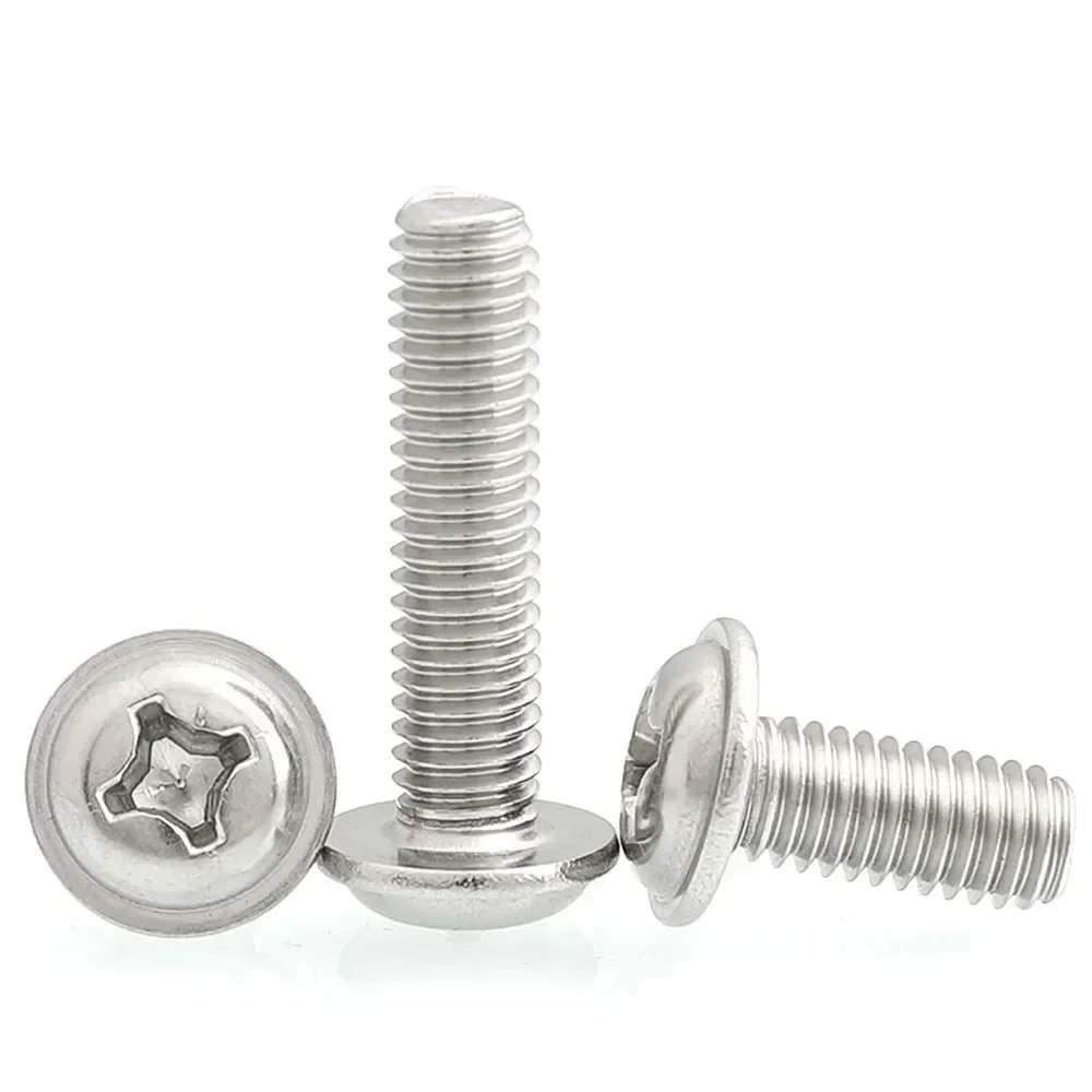 20pcs Phillips Flanged Screw M4 M5 M6 Cross Bolt Round Head A2 304 Stainless Steel Wood Screw L=8-40mm 10mm 12mm 16mm 20mm