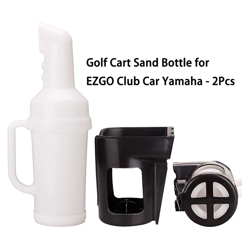 for Golf Cart Sand Bottle for EZGO Club Car Yamaha Divot Filler Sand Bottle Kit with Rattle Proof Holder for Golf