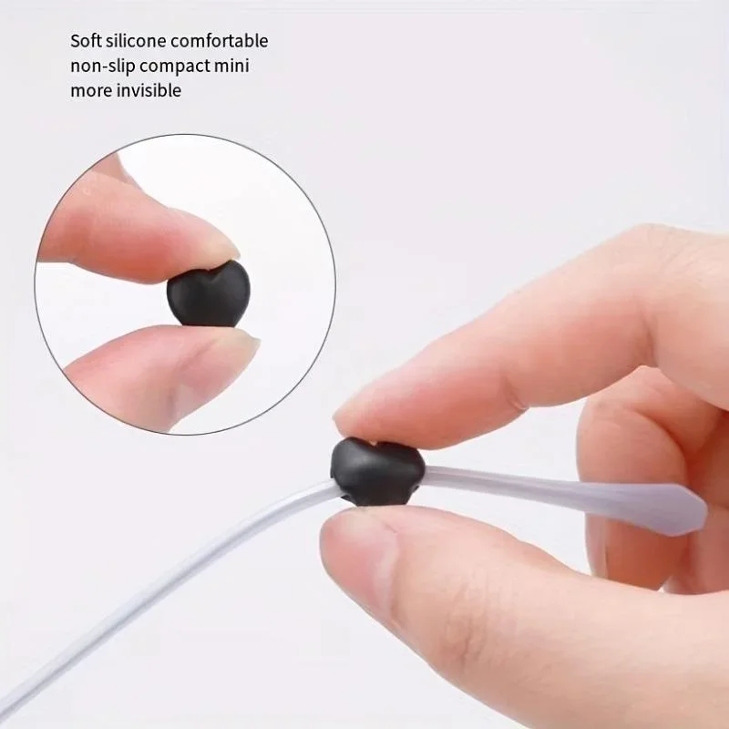 5 Pair Cute Heart Design Anti-Slip Silicone Eyeglasses Retainer Holder Ear Grips Holder Ear Hooks for Sunglasses Reading Glasses