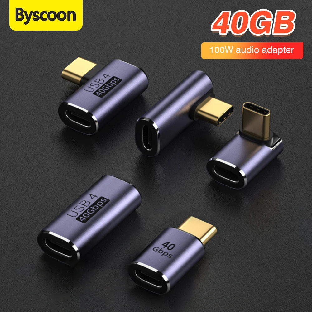 USB4.0 40Gbps OTG typ C 90 stopni Adapter 100W 5A USB C do typu C Szybkie ładowanie Konwerter USB C Adapter danych dla Macbook 8K60HZ