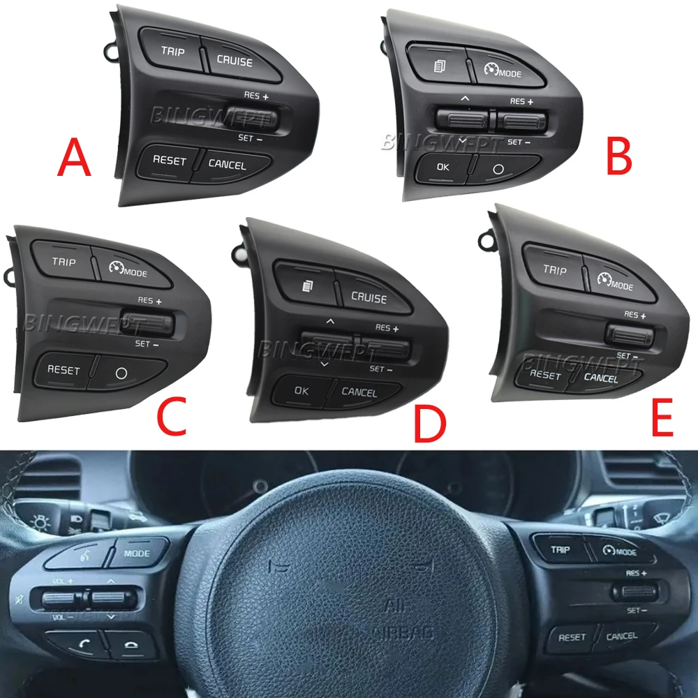 Auto Parts Steering Wheel Buttons For Kia RIO 2018-2021 K2 X-LINE Music Cruise Control Telephone  Switch Left+Right+Wire - view 6