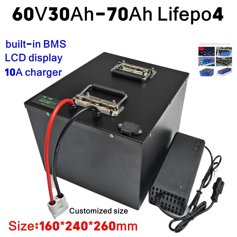 

Batterie au lithium pour vélo électrique, scooter électrique, moto, voiturette de golf, batteries lifepo4, veFepo4, 60V, 50Ah, 6