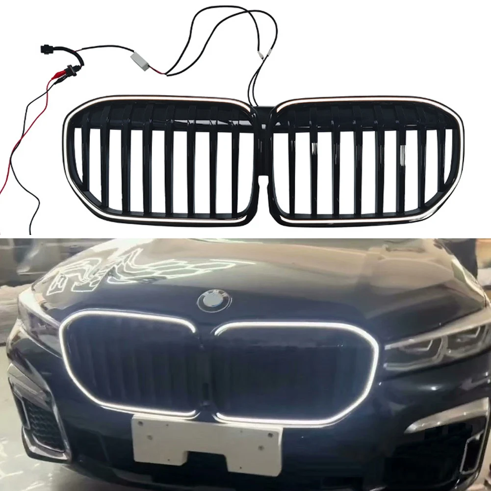 LED Front Radiator Kidney Bumper OEM Hood Grilles Replacement For BMW 7 Series G11 G12 2019-2022