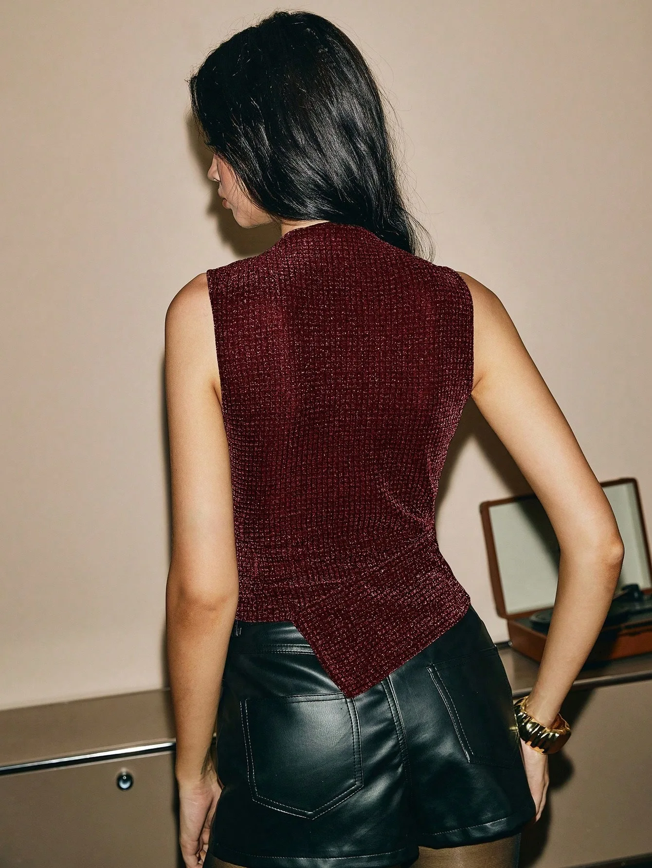 Women's Sparkly Rhinestone Sleeveless Vest Casual Streetwear Top Comfortable Asymmetrical Hem Lightweight Summer New Fashion Top #3