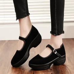 Cresfimix women fashion round toe comfortable spring height increased dance shoes lady casual classic summer hotel shoes a3127