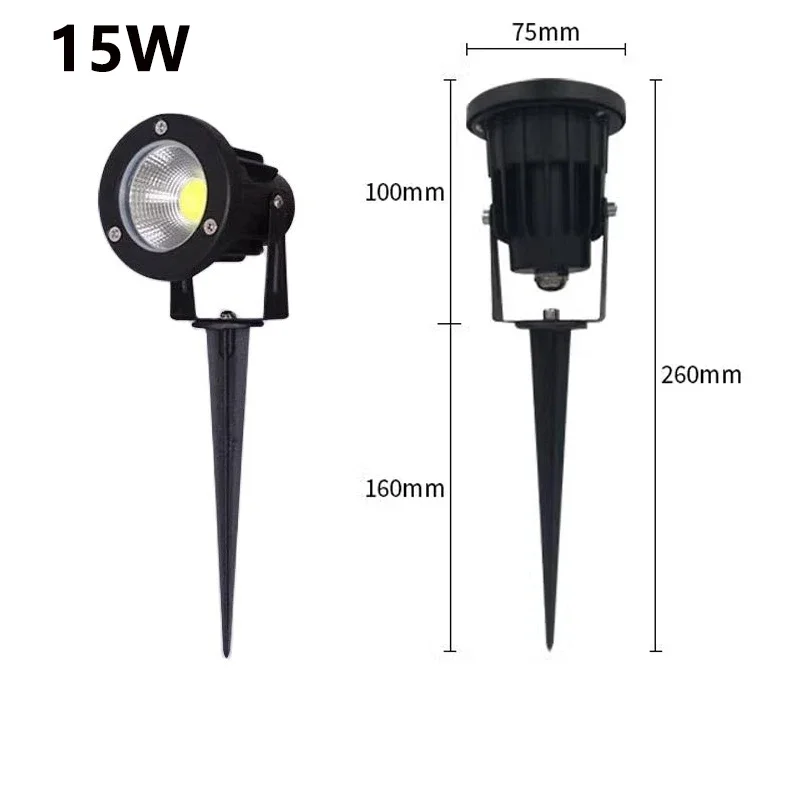 Lámpara de césped LED blanca cálida para paisaje de jardín, focos verdes para camino de jardín, 5W, 10W, 15W, IP65, 220V, 110V, 12V, 24V