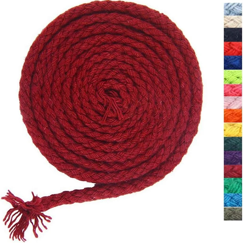 

10-50M 5/7mm Wine 8 Shares Cotton Cord Bag Backpack Rope Waistband Twisted Ropes Knapsack Cords DIY Sewing Craft Accessories