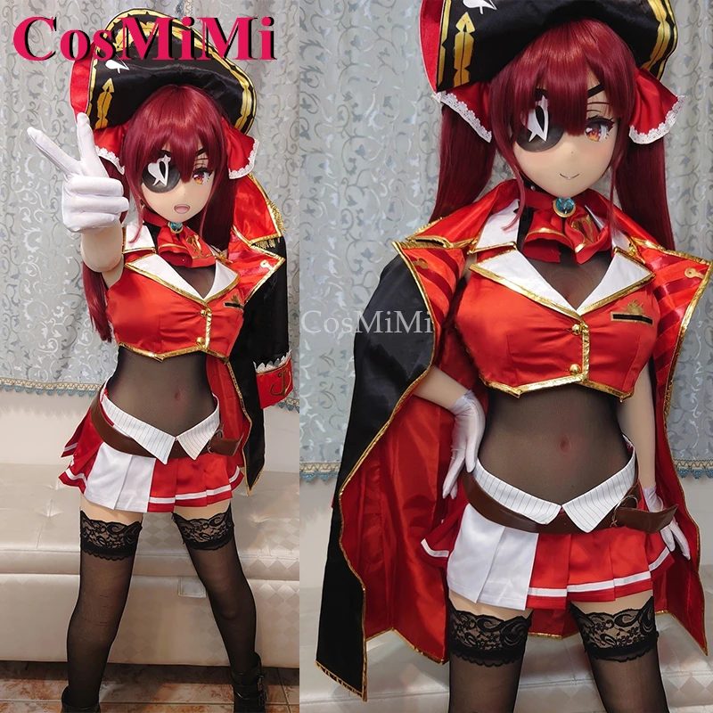 CosMiMi Anime VTuber Hololive Houshou Marine Cosplay Kostüm Süße Nifty Schöne Uniform Outfit Karneval Party Rolle Spielen Kleidung