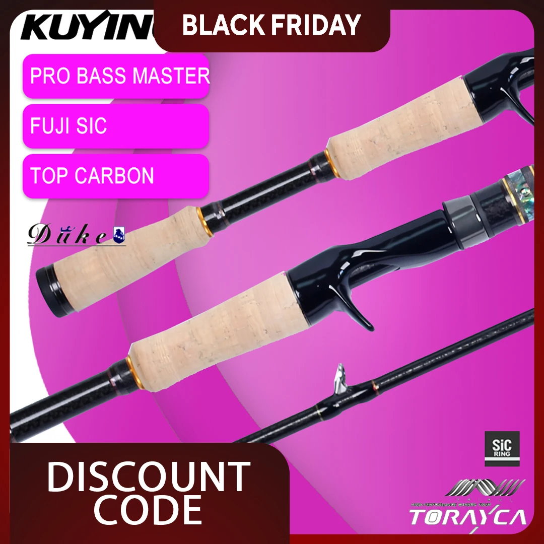 KUYING DUKE-Carbon Fishing Lure Casting Rod، Bass Master Competition Rod، Super Fast Action، FUJI SIC Toray، M، ML Power