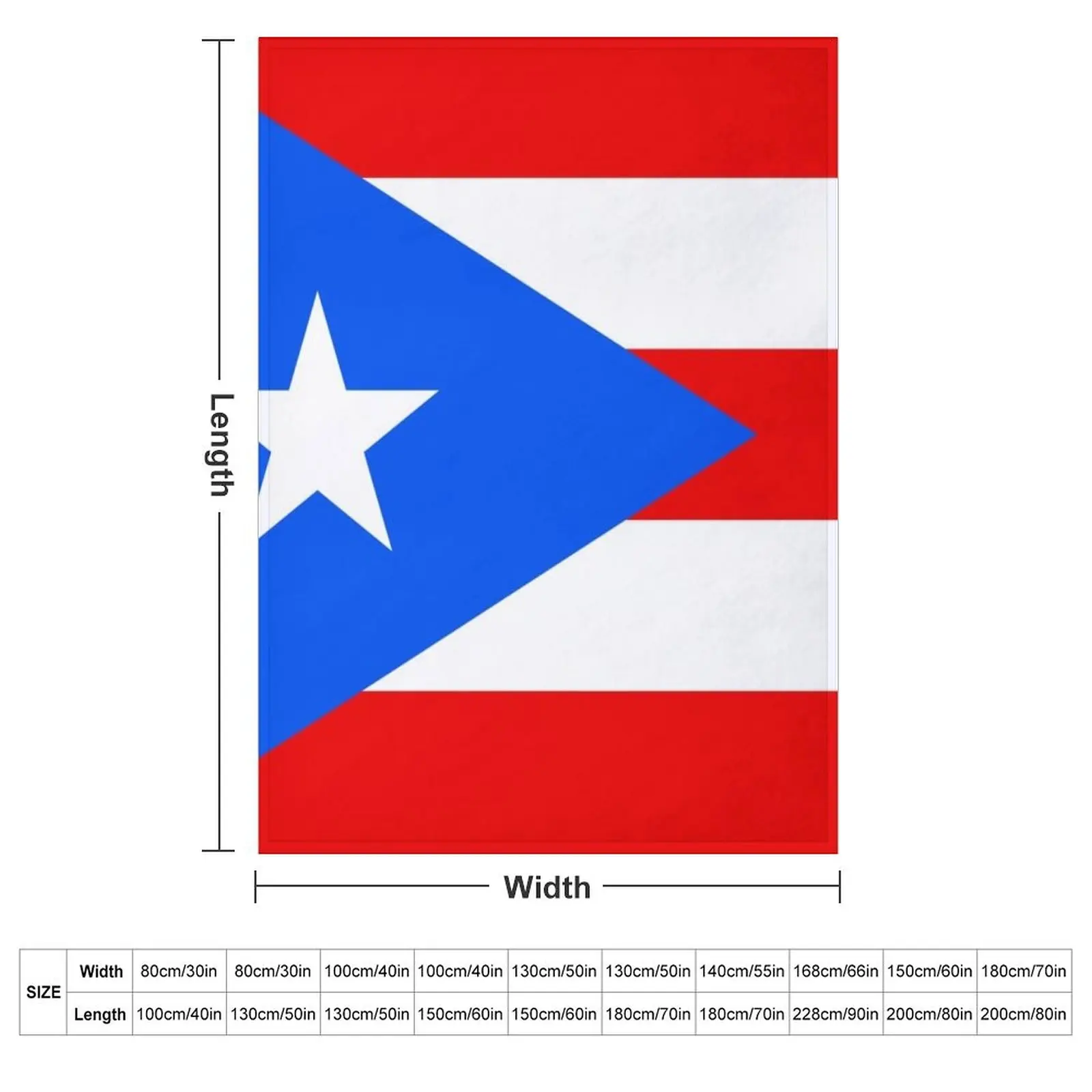 Flag of Puerto Rico Throw Blanket Soft Plush Plaid Heavy Bed Furry Custom Decorative Sofas Blankets
