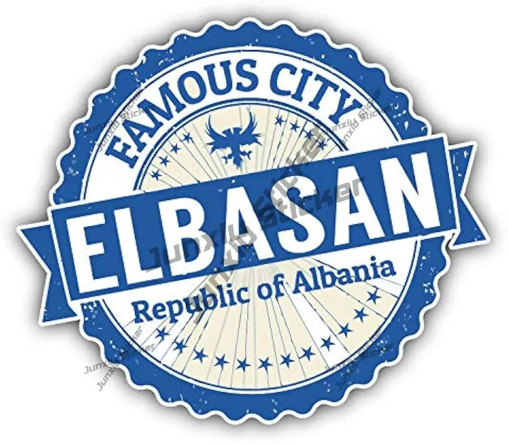 

Elbasan City Albania Travel Stamp Vinyl Decal Waterproof Vinyl Sticker for Car Trucks Vans Walls Laptop Waterproof Auto Decors