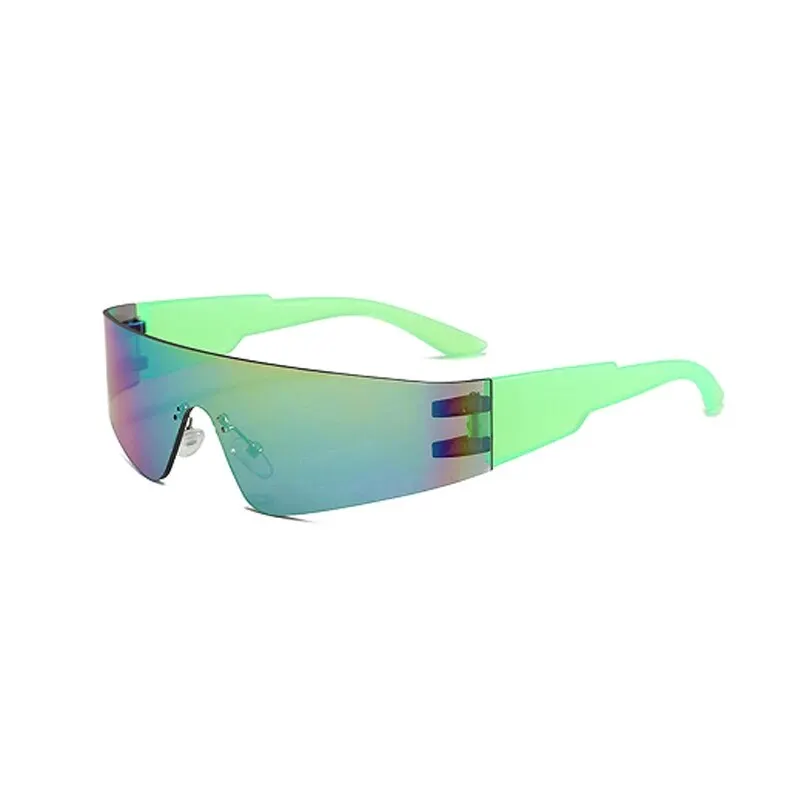 Futuristic Technology Y2k Street Photo Concave Shaped Shaped Special-shaped Sunglasses Connected Lenses Sunglasses image 4