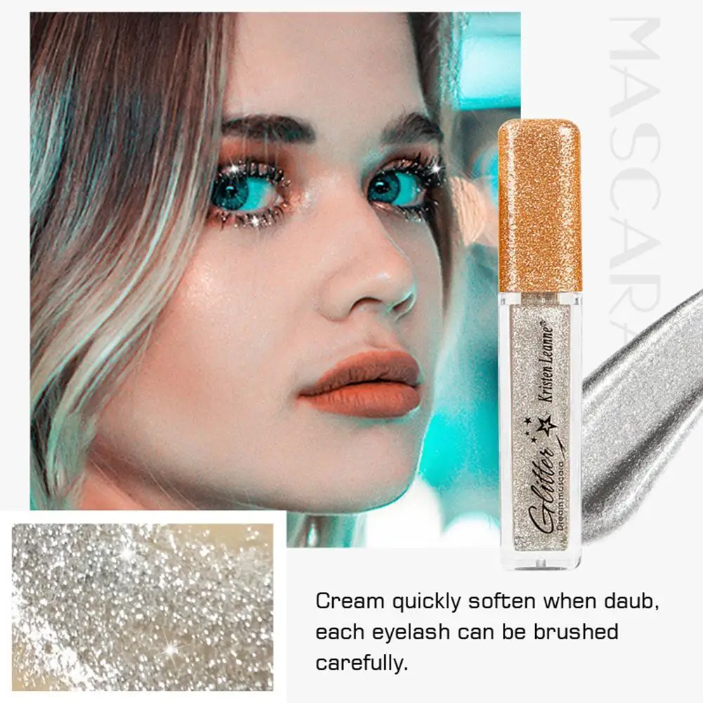 7 Colors Glitter Mascara Quick Dry Long Lasting Waterproof Curling Thick Shiny Eyelash Fashional Sexy Diamond Mascara For M E1A8