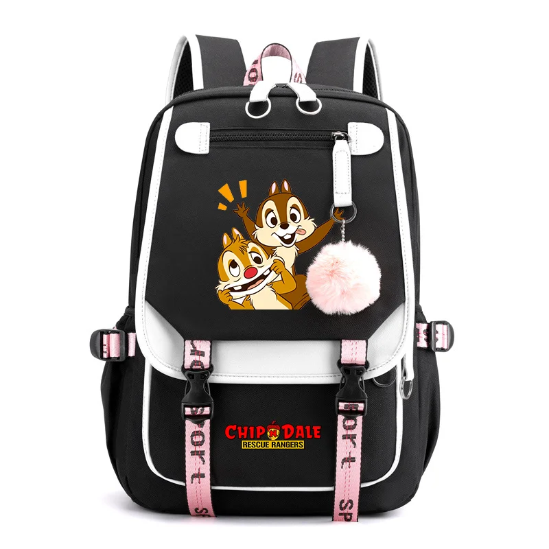 

Disney Chip n Dale School Bag for Boys Girls Teenager USB Charging Laptop Backpacks Women Men Rucksack Travel Bag Mochila