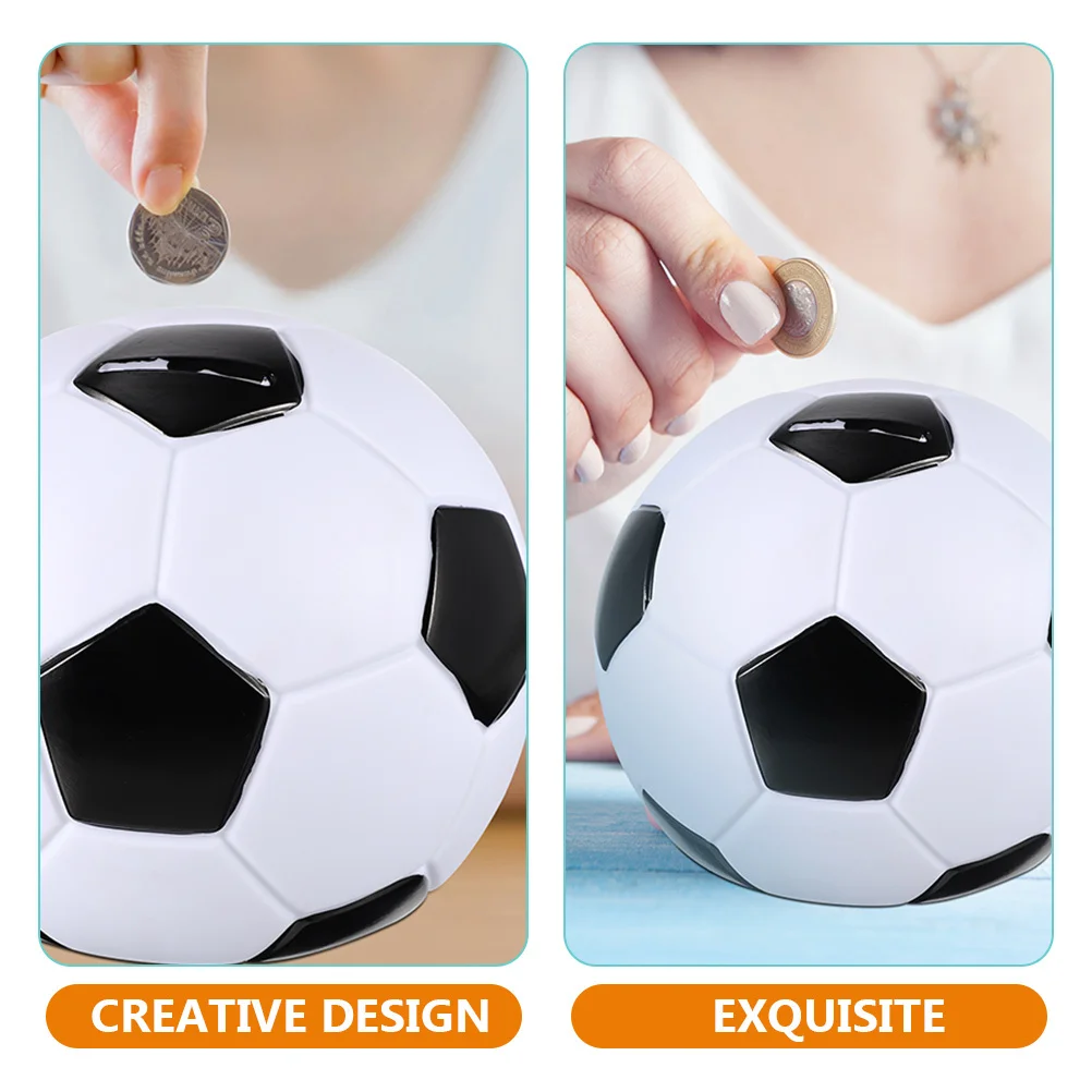 กระปุกออมสินไวนิลรูปทรงฟุตบอล ทนทาน ไม่แตกหัก ของขวัญสำหรับเด็ก ตกแต่งโต๊ะทำงาน ของขวัญวันเกิด