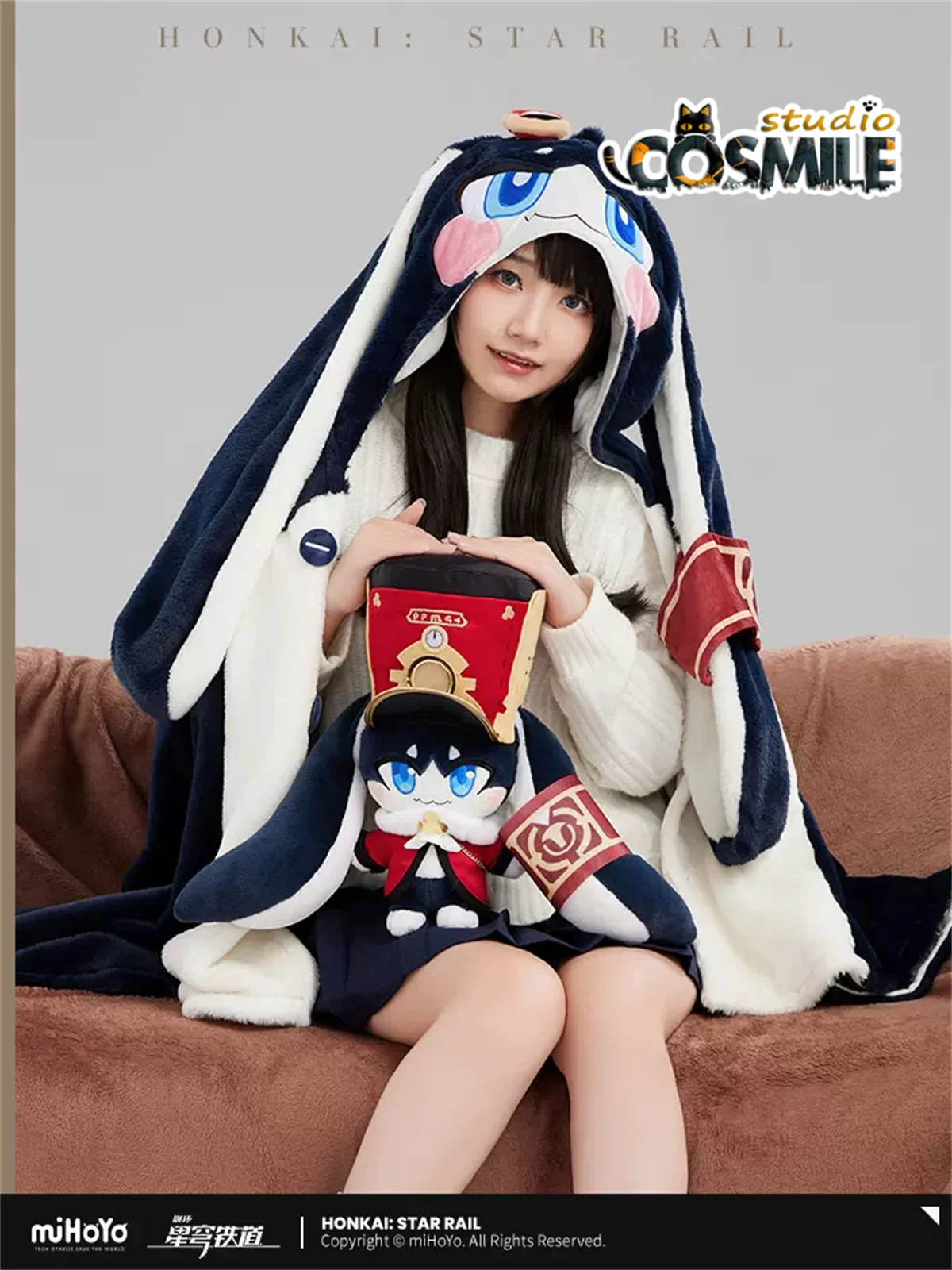 

Honkai Honkai: Star Rail Pom-Pom パム Pamu Conductor Rabbit Plush Shawl Blanket Home Cloak Cape Pajamas Sa