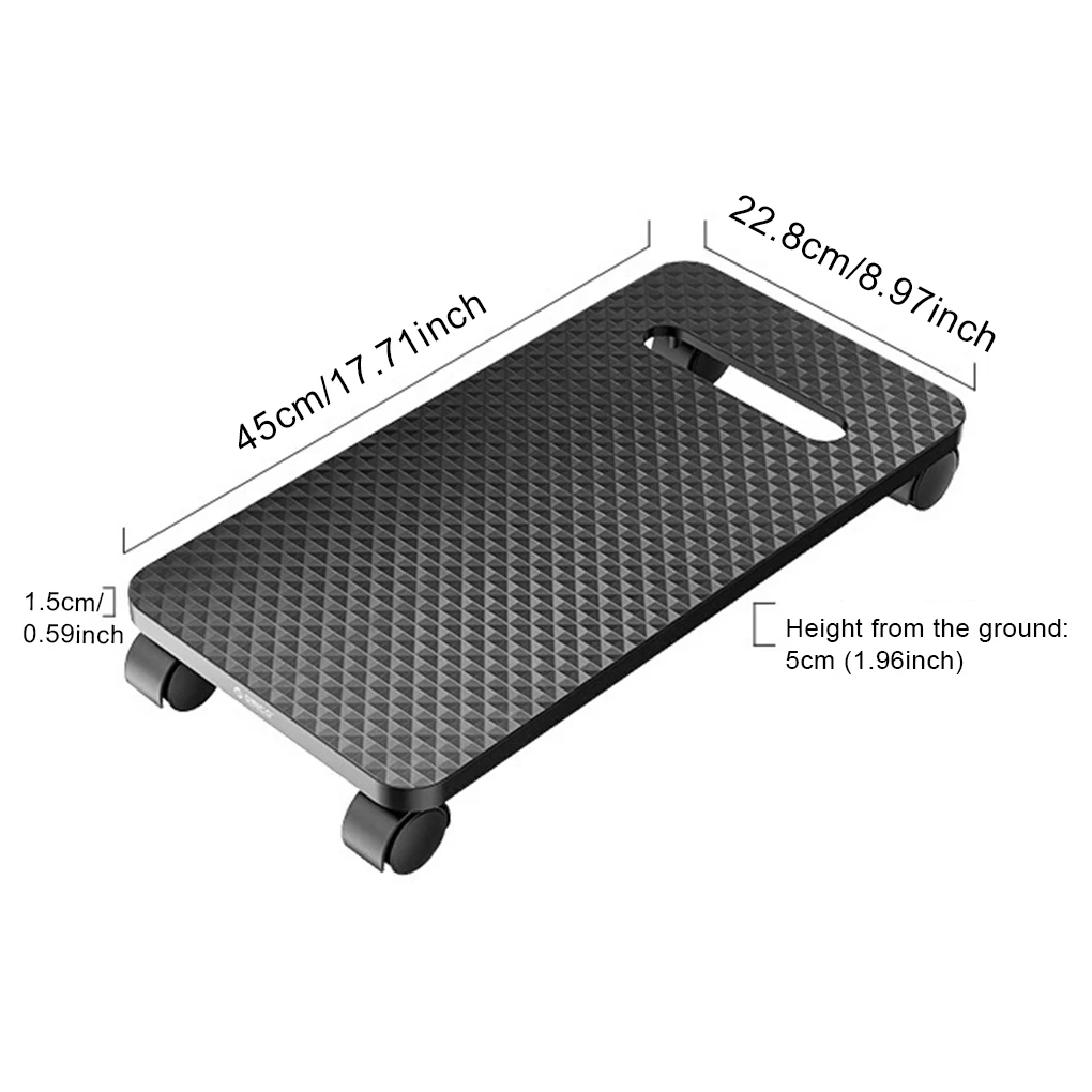 Computer Host Stand Wheel Tray Bracket Base Nonslip Holder Household