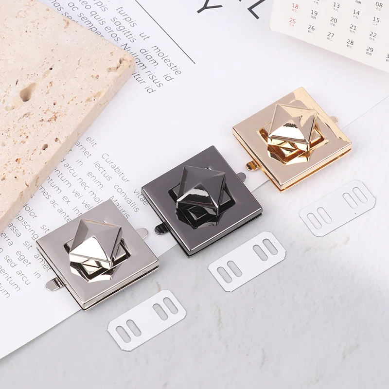 Square Shape Clasp Turn Lock Twist Locks para Mulheres, DIY Bag, Messenger Handbag, Purse Hardware, Bagagem Bags Acessórios, 3.0cm