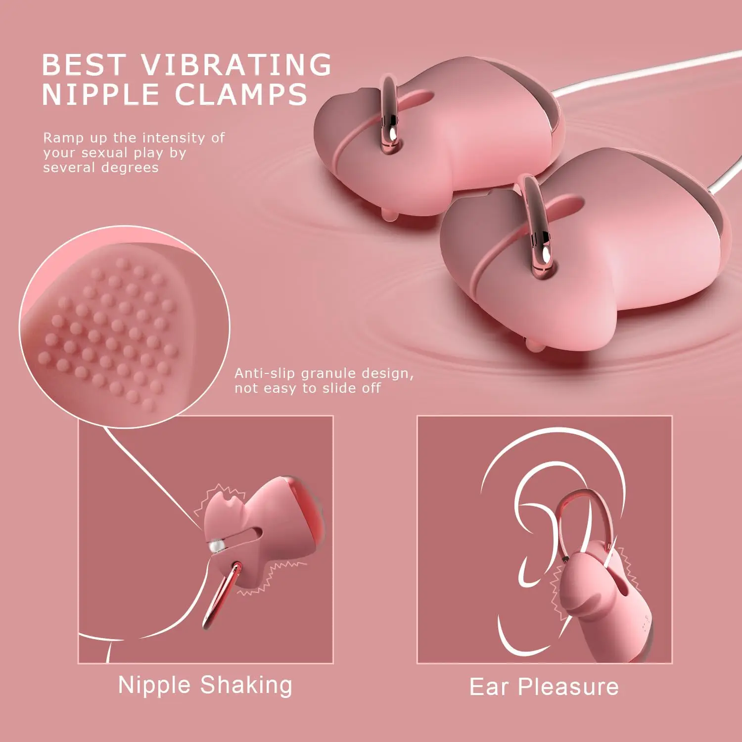 Vibration Nipple Clamp Suction Stimulator-Clitoral Sucking Vibrator, 10 Vibration and Suction Modes for Clitoral Breast Stimula