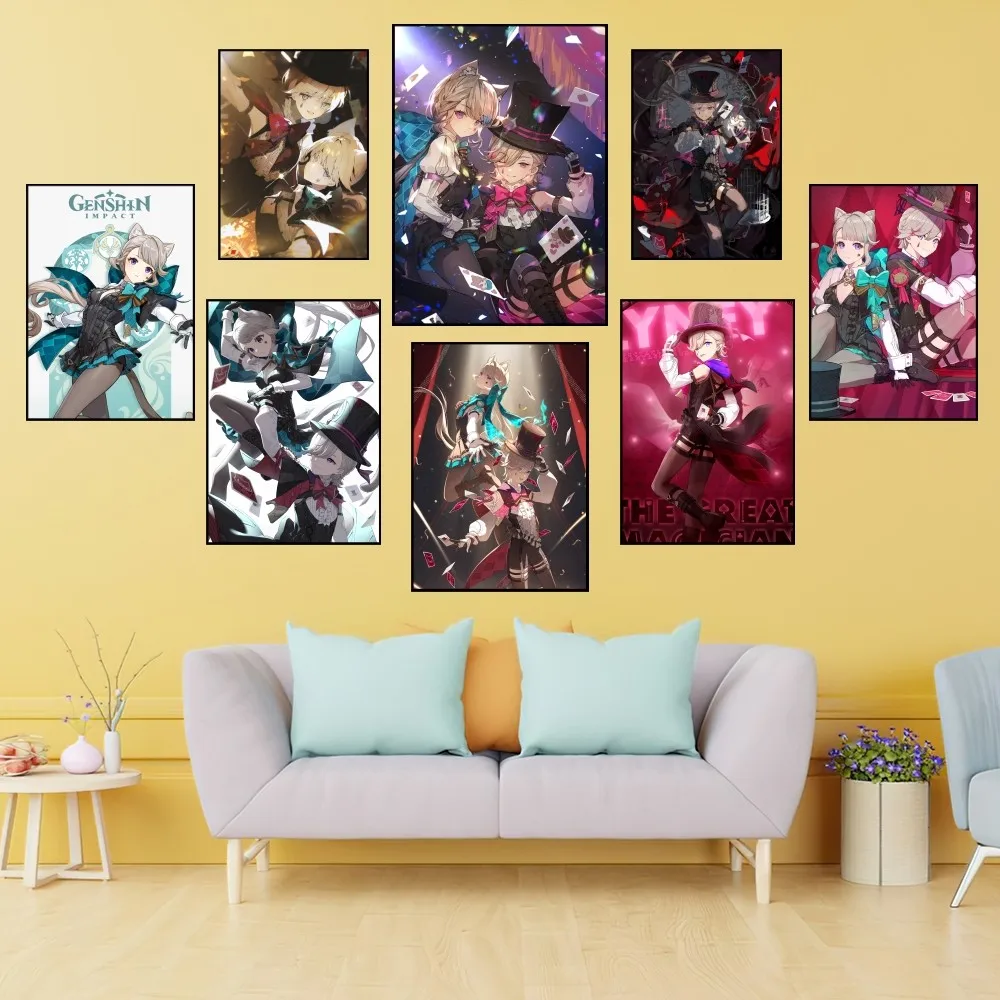 Genshin Impact Lyney and Lynette Poster Prints Wall Painting Bedroom Living Room Decoration Office Home