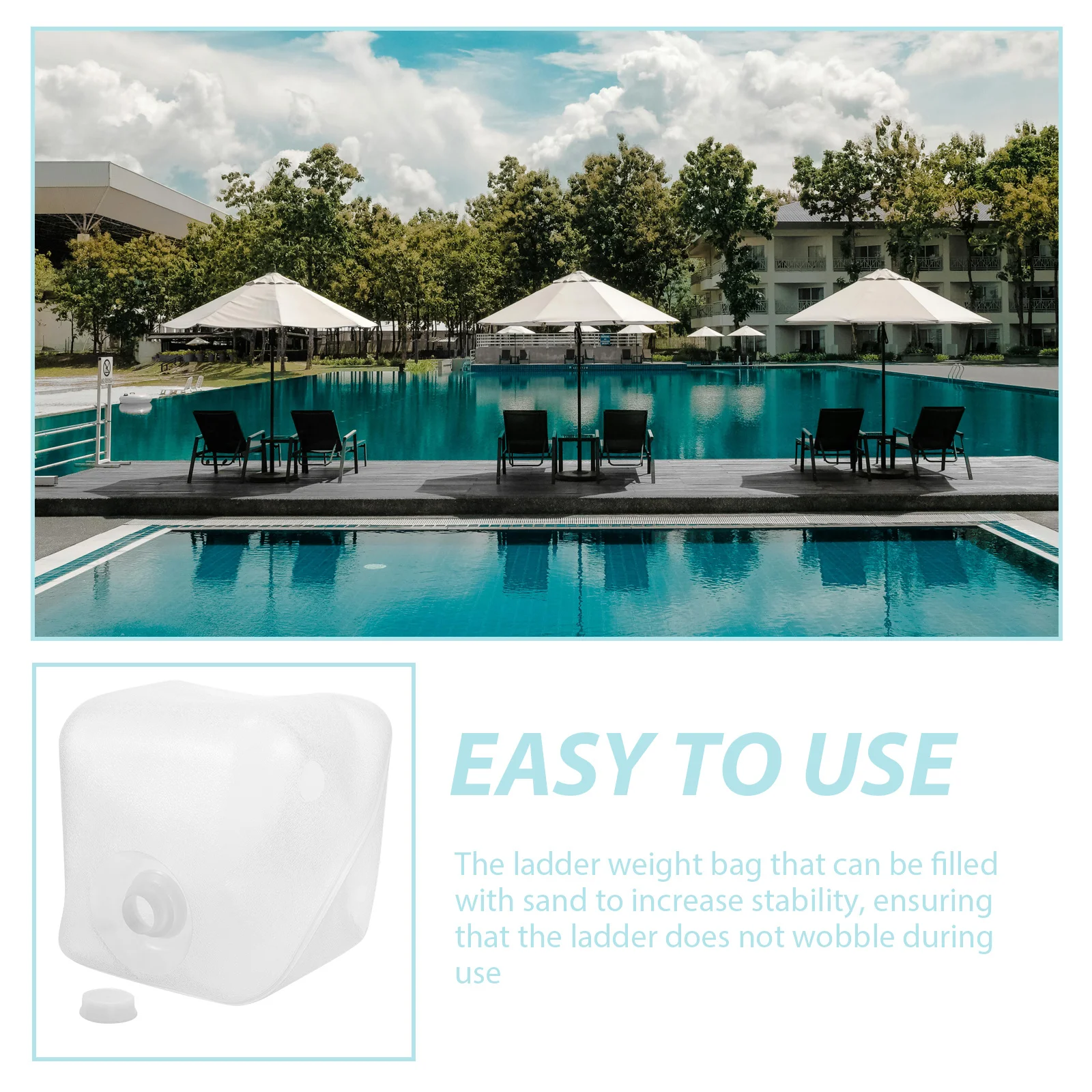 

2Pcs Pool Weight Sand Bag Durable Plastic Stable Ladder Step Sand Filling Bag Non Slip Pool Weights Weight Pouch