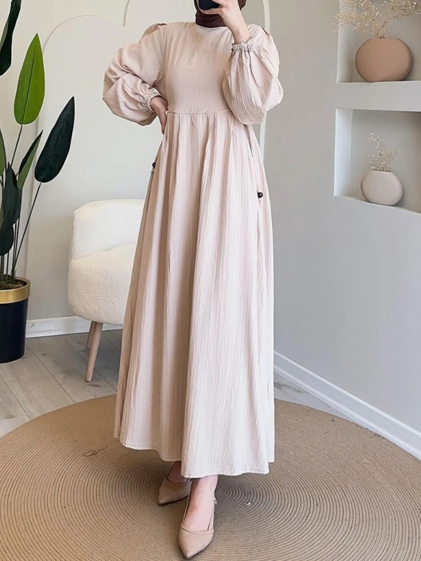Eid Women Dress Muslim Abaya Party Jalabiya Ramadan Long Dresses Lantern Sleeve Vestidos Largos Arab Long Robe Morocco Kaftan