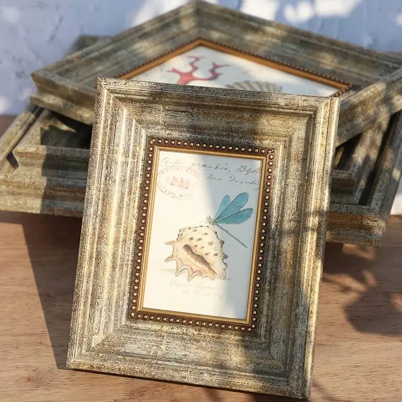 Vintage European Style Photo Frame with Free Photo Printing Elegant Table Display Frame 6 7 8 10inch A4 Picture Frame Home