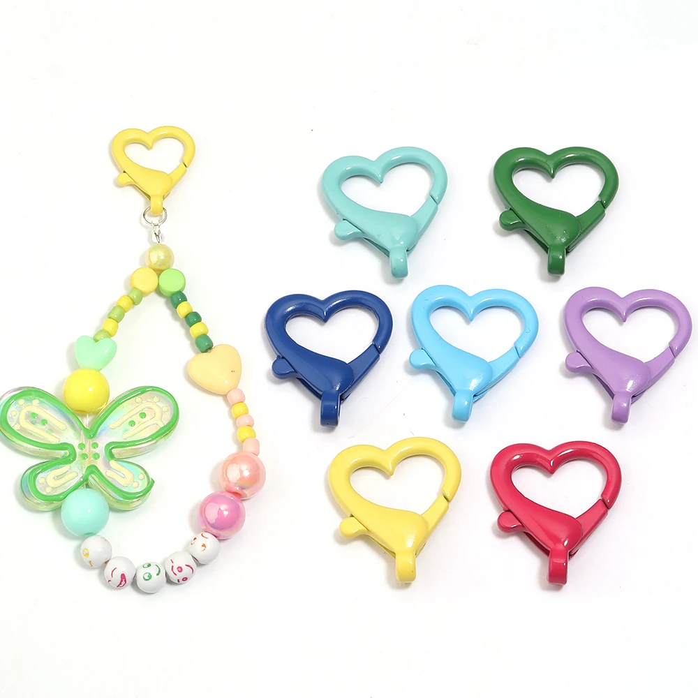 

10 шт. 21,5x26 мм металлический сплав сердце лобстер застежка крючки брелок разъемы ювелирные изделия брелок принадлежности для рукоделия аксессуары