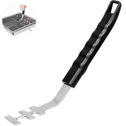 Universal Grill Grate Lifter Tool Cast Iron Grid Lever Lock Lifting Gripper Handle Clip for Barbecue Grilling Cooling Rack JT527