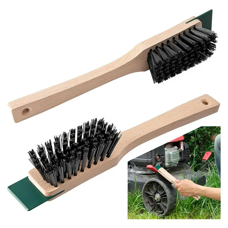 NEW HOT In Stock-Lawn Mower Scrub Brush Lawn Mower Scraper Brush For Outdoor Garden Mower Deck Cleaning