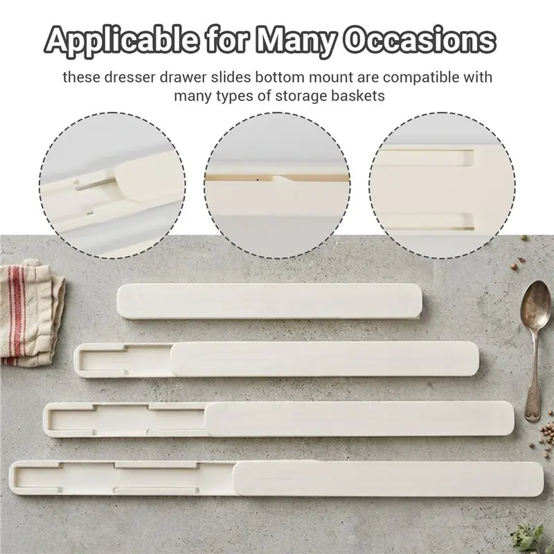 8 Pcs Adhesive Sliders For Cabinets Pull Out Drawer Organizer Accessories Basket Office Glide Cabinet Tracks Adhesive-B51B