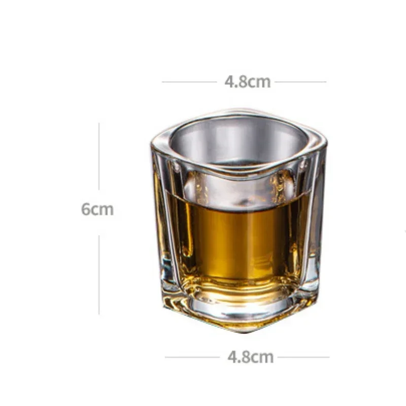 8pcs Small Capacity Size 70ml Quadrate Wine Cup Dispenser Shot Glass Wholesale Cups Transparent Wine Glass Strong Liquor Glass