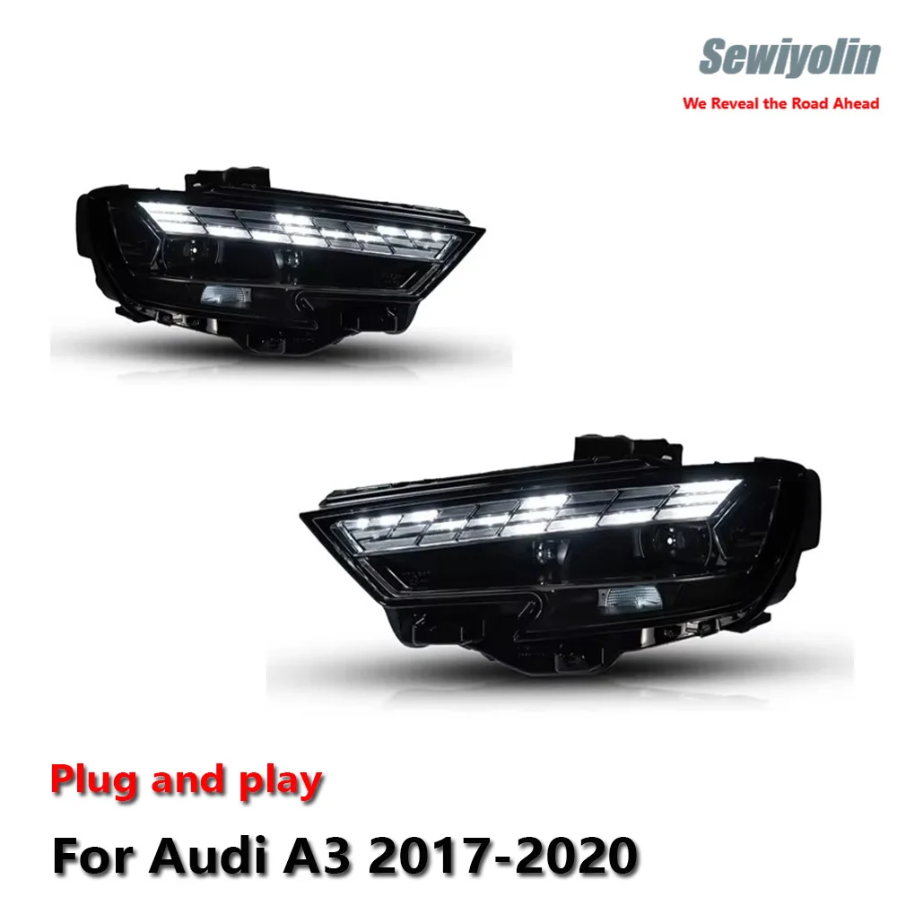 

Светодиодные фары для Audi A3 2017-2020: ДХО, стоп-сигнал, указатель поворота, подключение Plug and Play