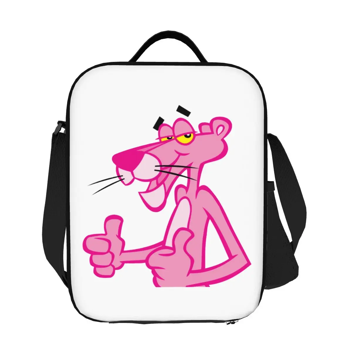 

Custom Leopard Head Cartoon Pink Panther Insulated Lunch Bag for School Office Waterproof Thermal Cooler Bento Box Women