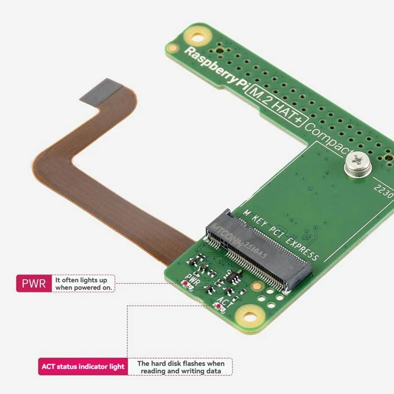 Super Sale For Raspberry Pi 5 PCIE to M.2 HAT+ Compact Expansion Board NVMe SSD for Raspberry Pi 5 Accessories