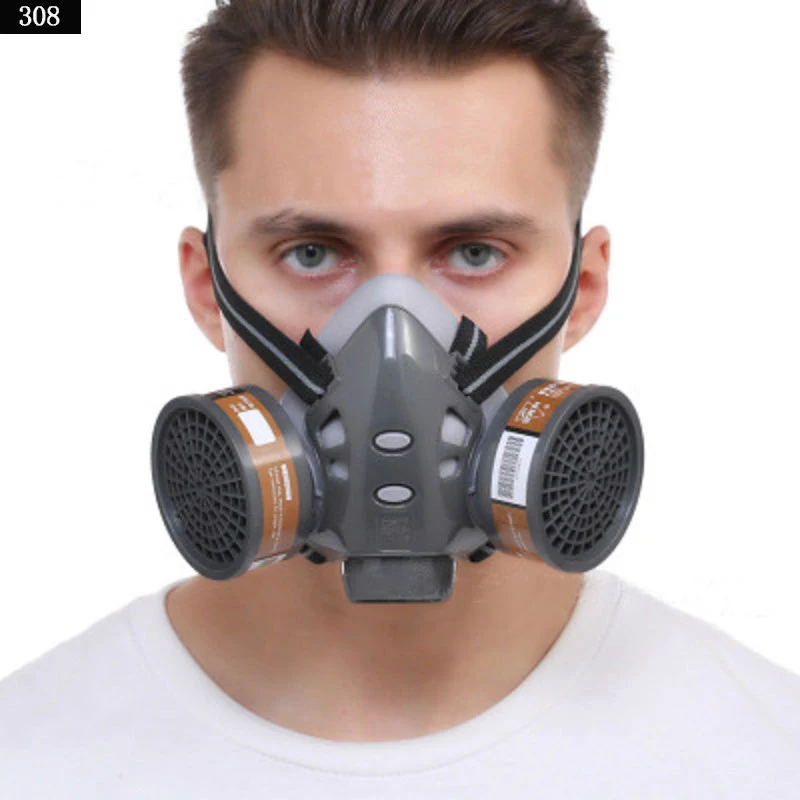 Anti-Dust Gas Mask With Safety Glasse Spray Paint Chemical Pesticide Decoration With Filter Respirator half Full Face Masks