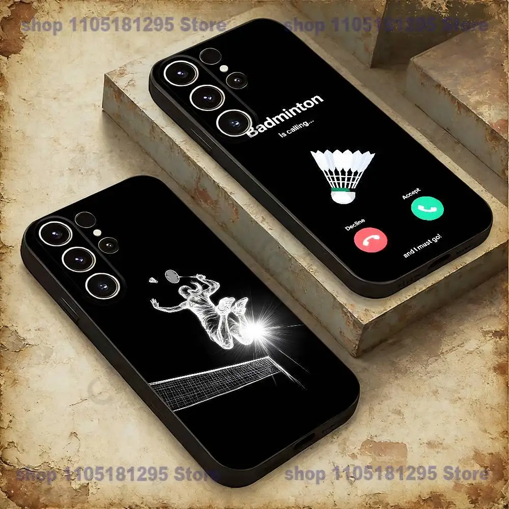 Badminton Sports Phone Case For Samsung Galaxy A20,21s,22,31,32,52,53,72,73,80,91 Soft Liquid Silicone Black Cover